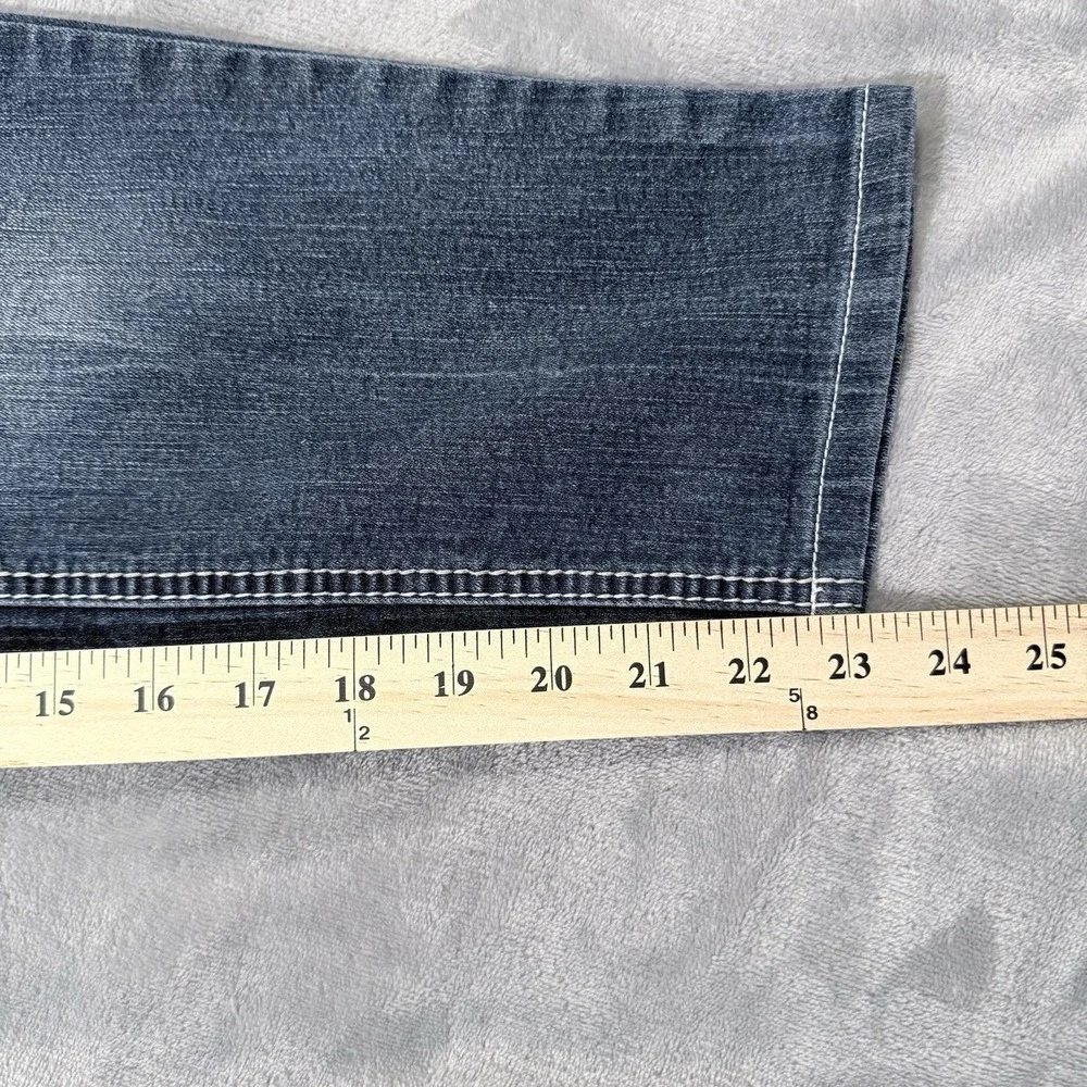 Ariya Whitney Crop Capri Jeans 13/14 Thick Stitch Blue Denim 31164R Y2K